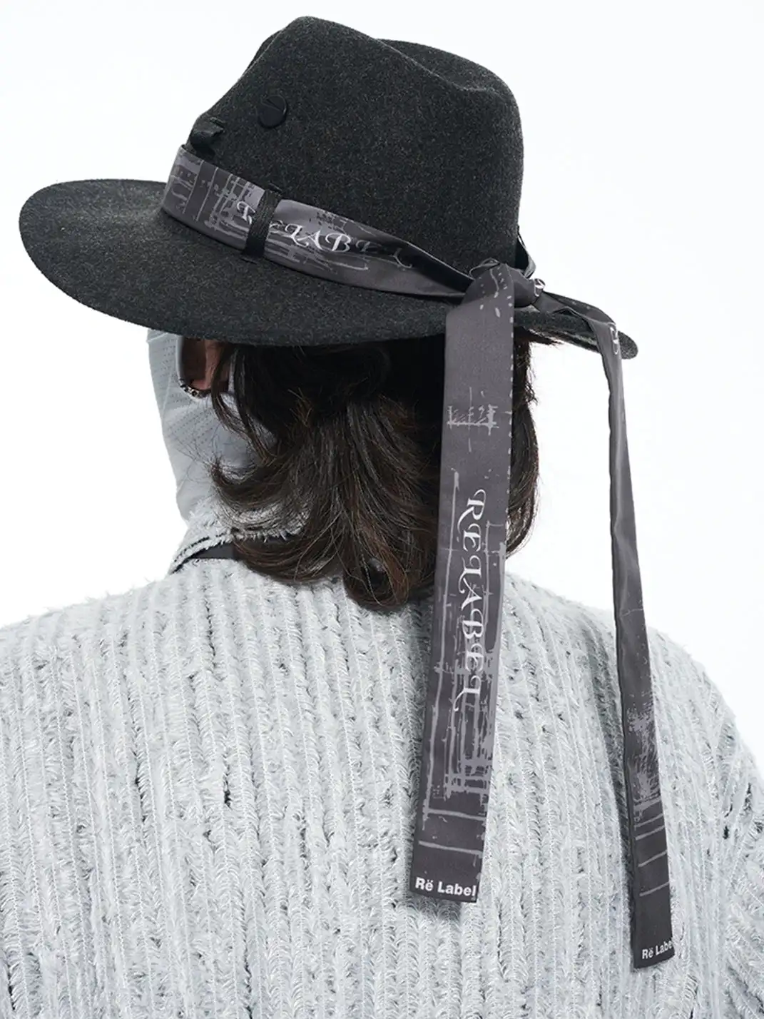 RELABEL | Wool Felt Detachable Silk-Scarf Fedora Hat