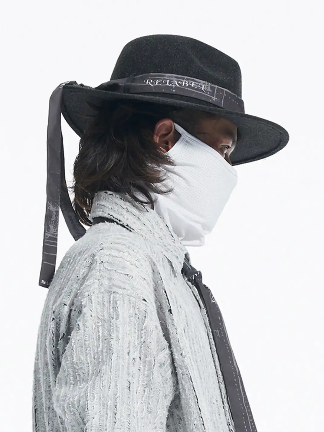 RELABEL | Wool Felt Detachable Silk-Scarf Fedora Hat