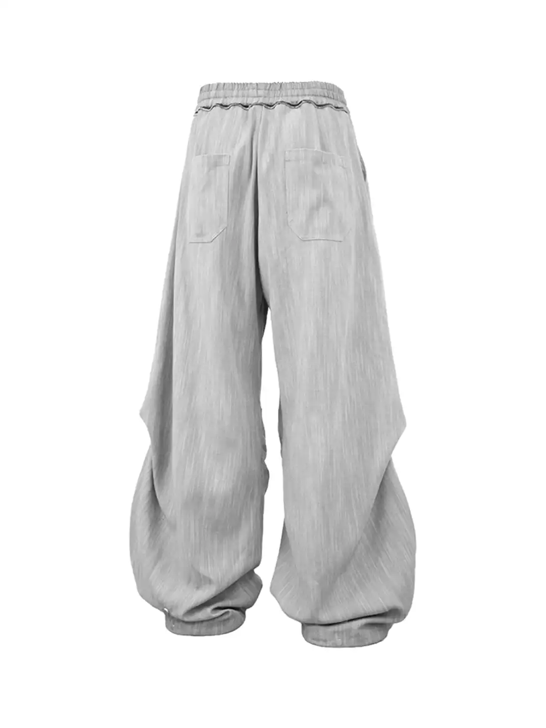 RELABEL | Striped Textured Cross-Wavy Casual Trousers
