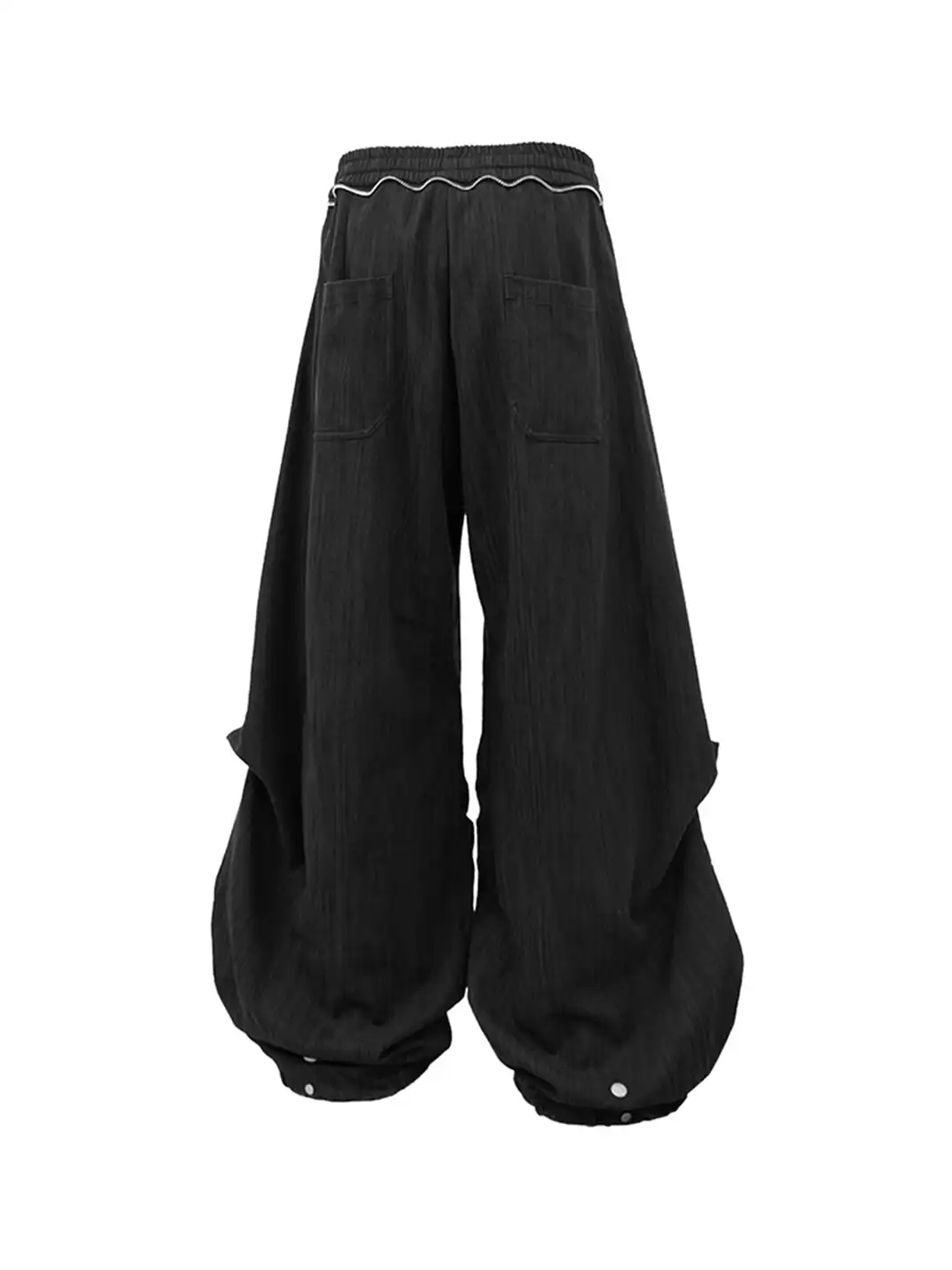 RELABEL | Striped Textured Cross-Wavy Casual Trousers