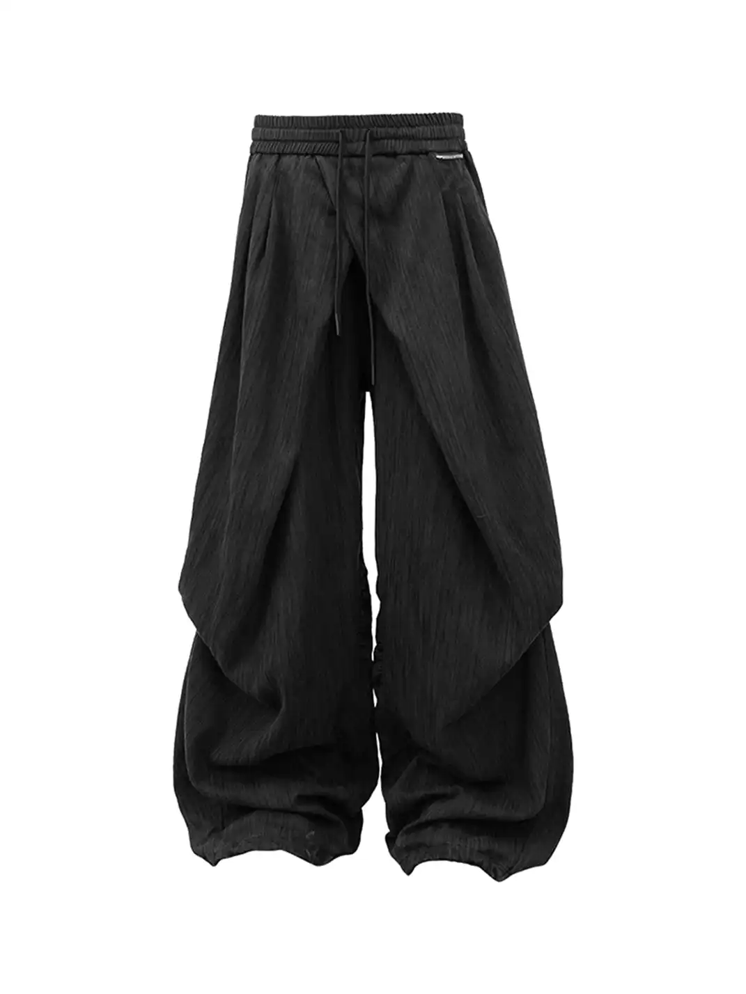 RELABEL | Striped Textured Cross-Wavy Casual Trousers