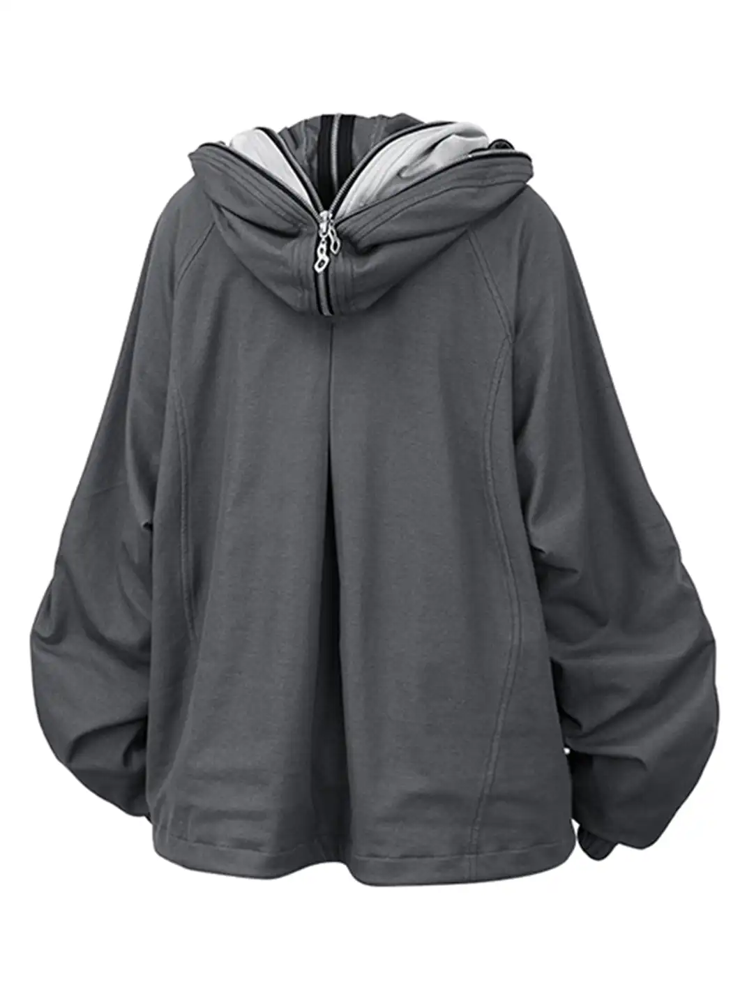 RELABEL | Multi-Zipper Double-Layer Cut Hoodie