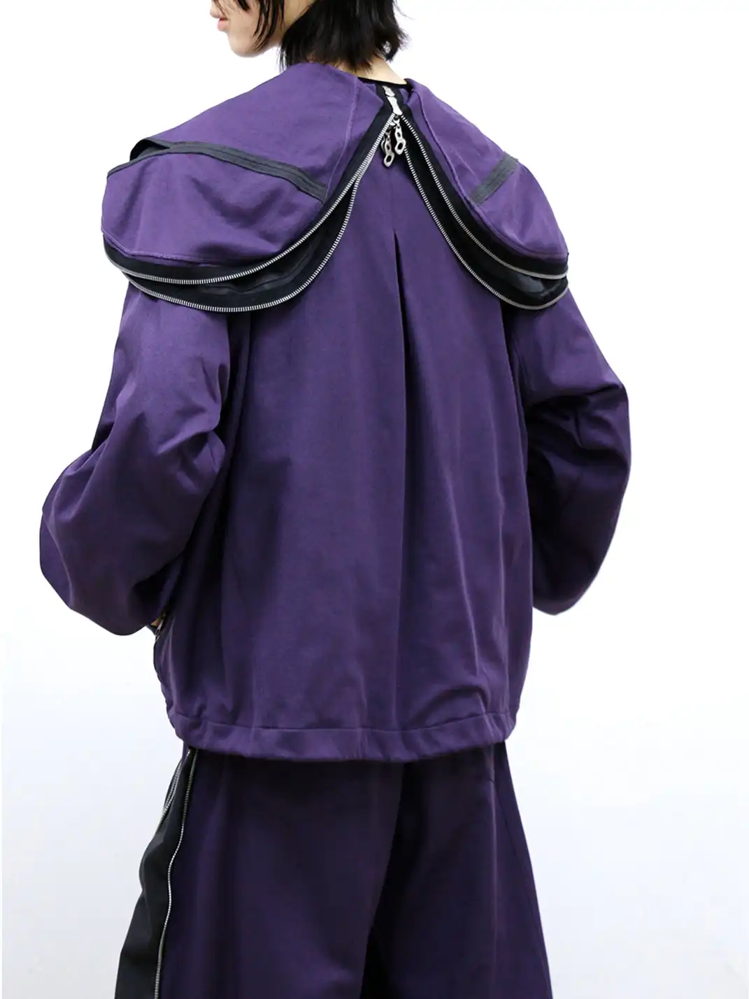 RELABEL | Multi-Zipper Double-Layer Cut Hoodie