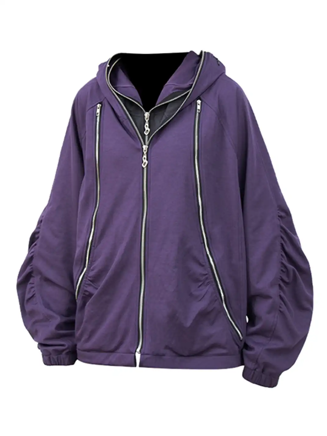 RELABEL | Multi-Zipper Double-Layer Cut Hoodie