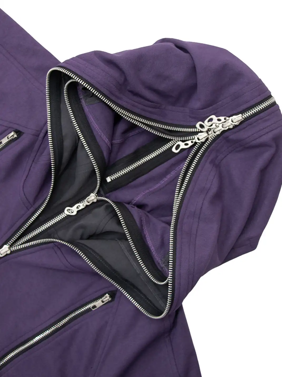 RELABEL | Multi-Zipper Double-Layer Cut Hoodie