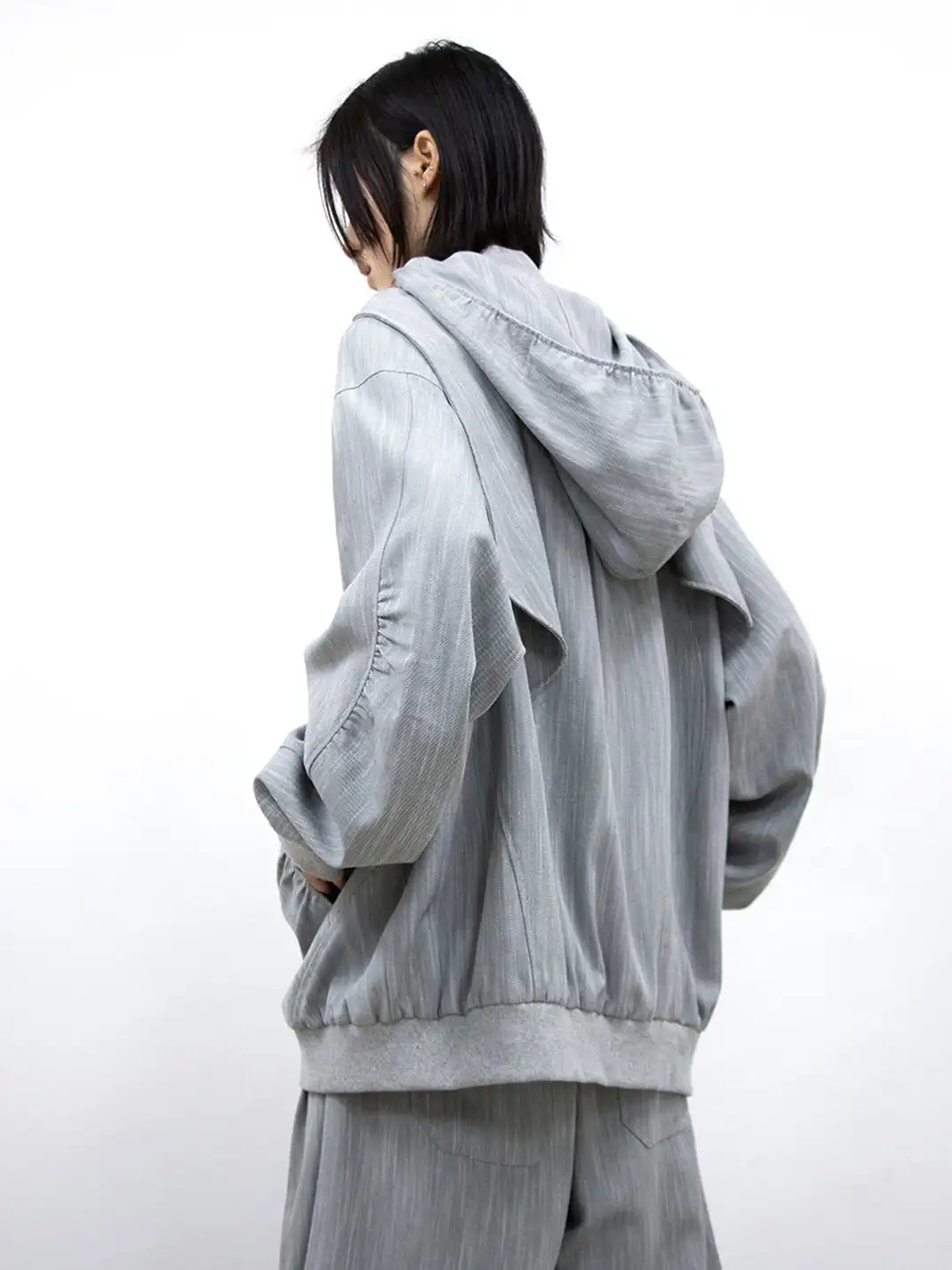 RELABEL | Hooded Striped Textured Jacket