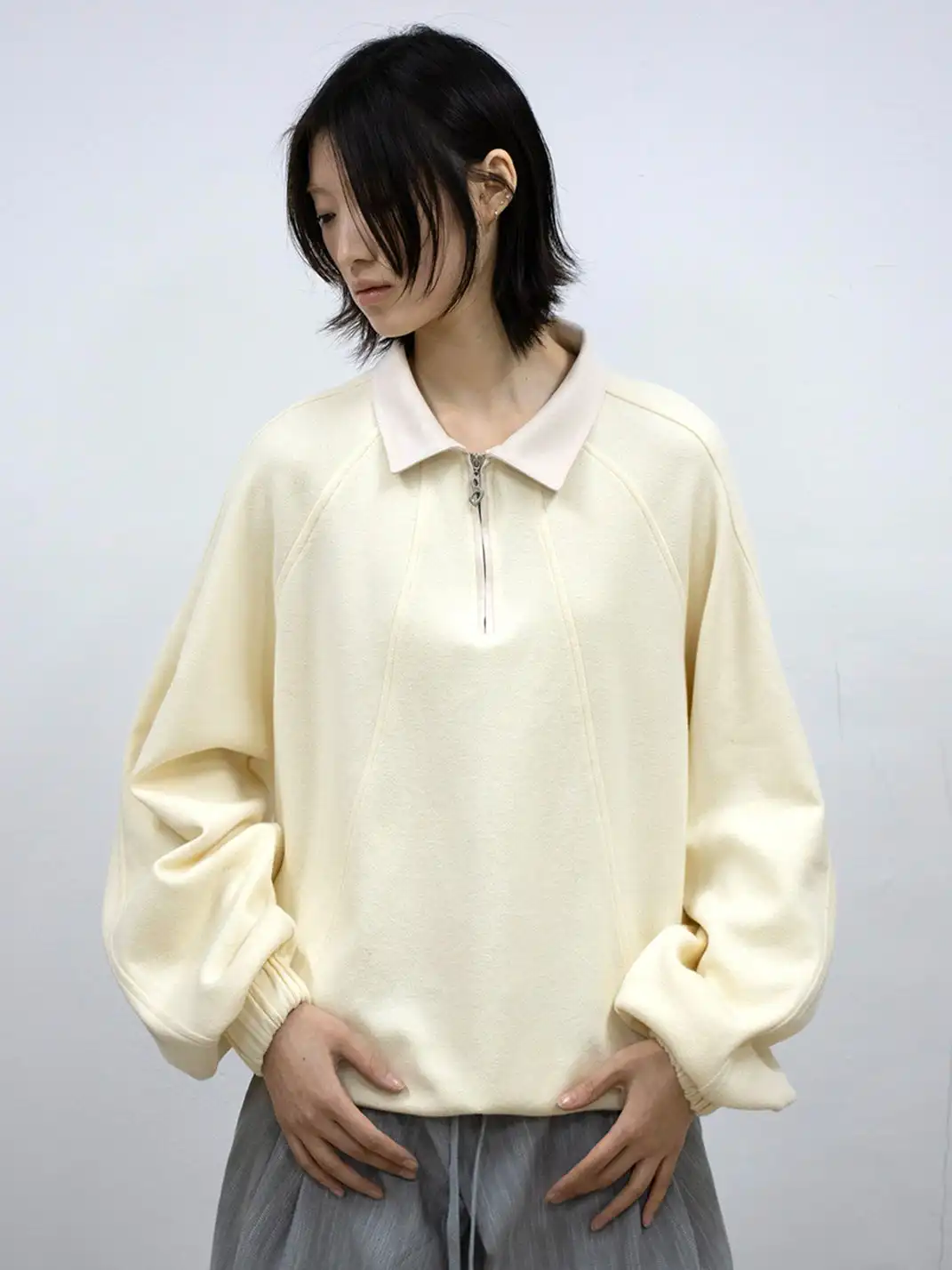 RELABEL | Color-Blocked Adjustable Long-Sleeved Calfskin