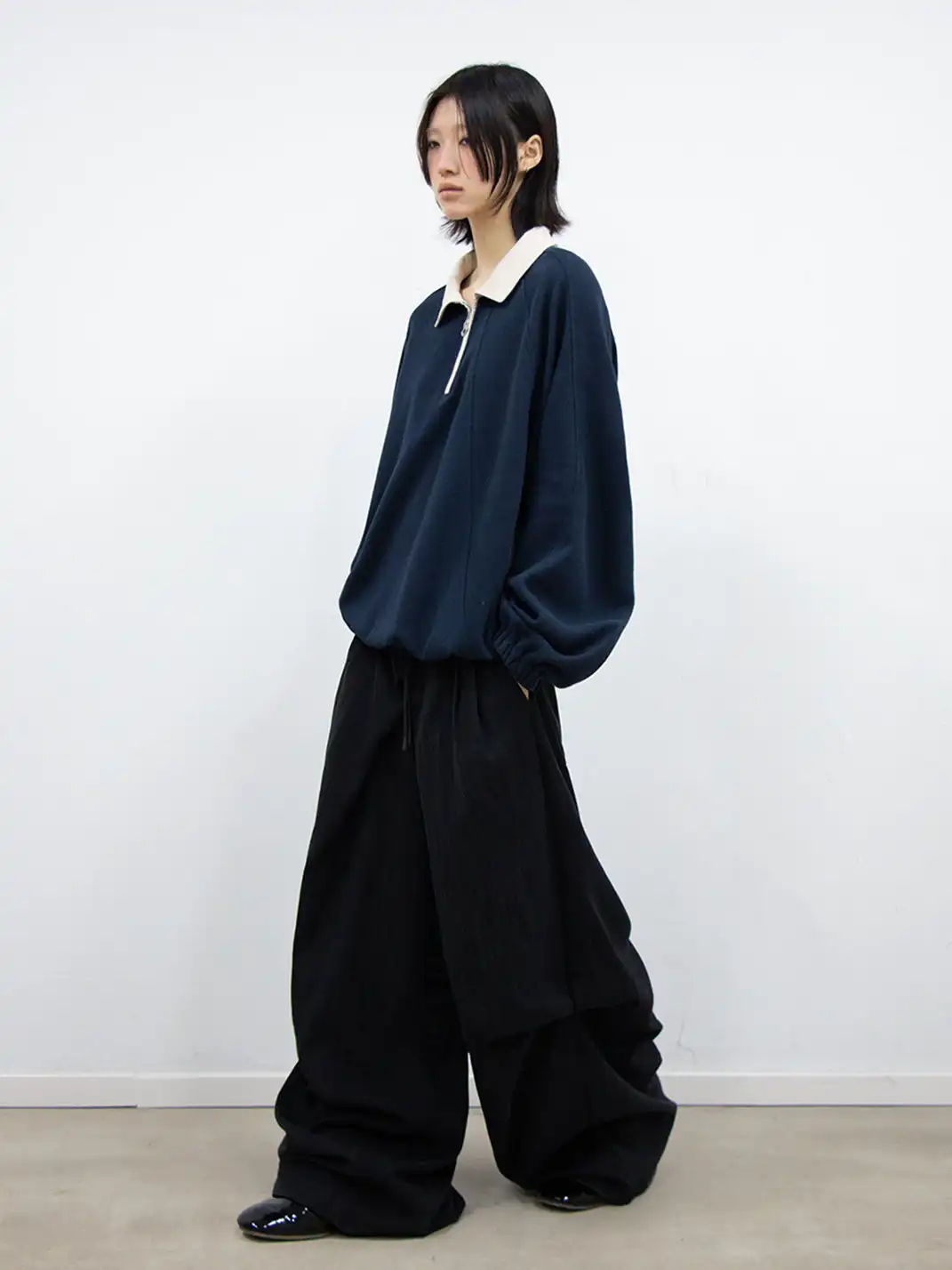 RELABEL | Color-Blocked Adjustable Long-Sleeved Calfskin