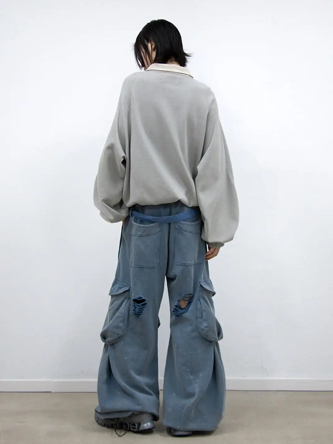 RELABEL | Color-Blocked Adjustable Long-Sleeved Calfskin