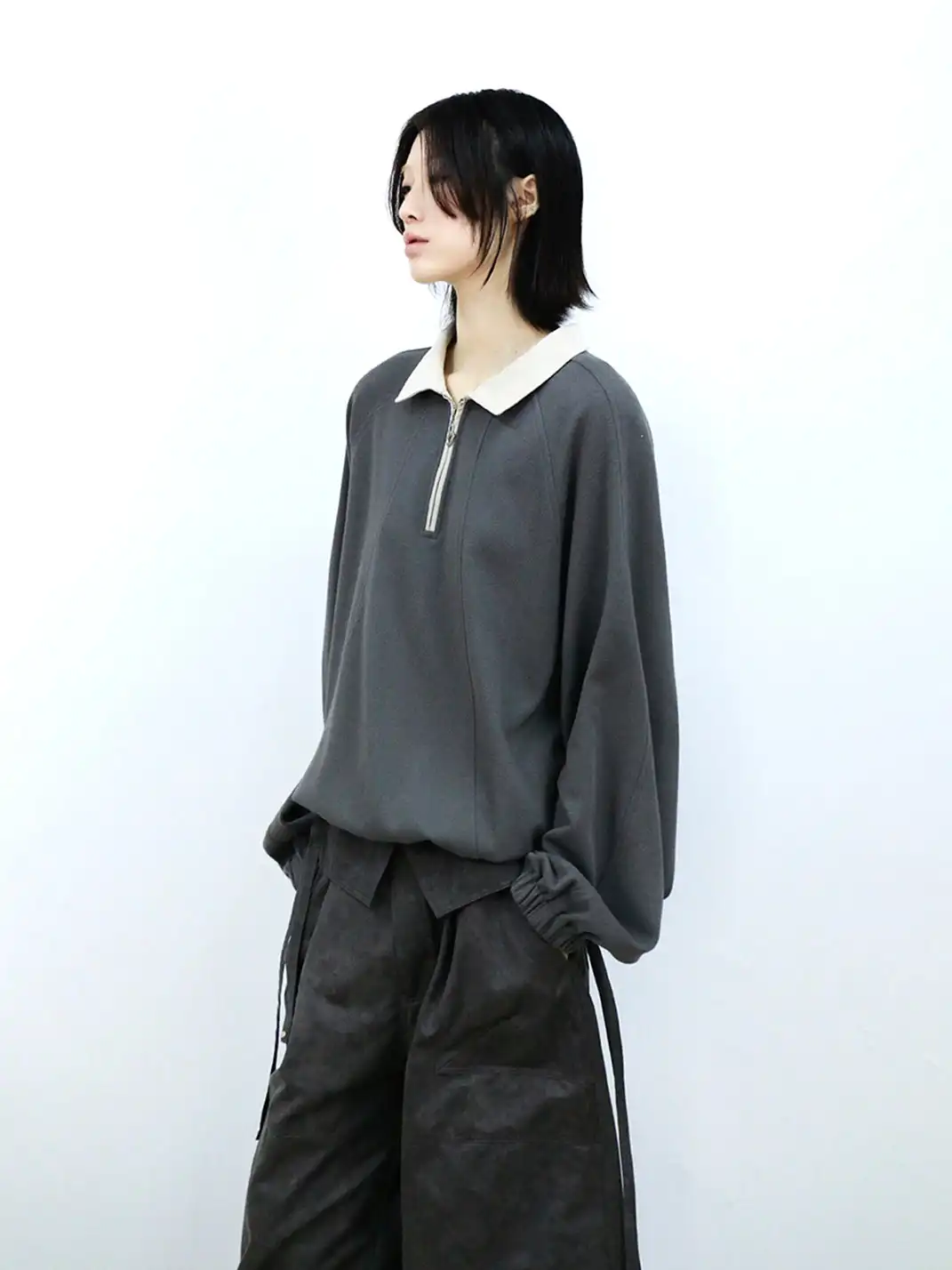 RELABEL | Color-Blocked Adjustable Long-Sleeved Calfskin