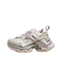 GRACE PANDA | Patchwork Soft-Soled Mesh Platform Sneakers-Pink