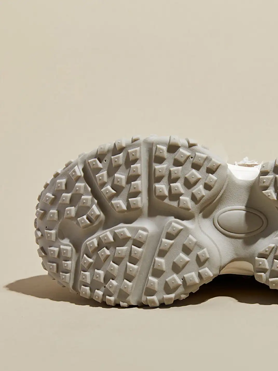 GRACE PANDA | Patchwork Soft-Soled Mesh Platform Sneakers-Khaki