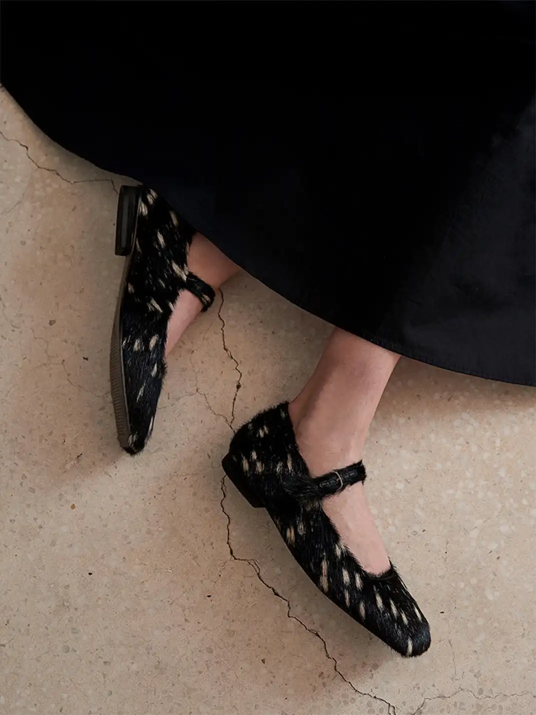 Le' Murmure | Genuine Leather And Horsehair Handmade Mary Jane Shoes