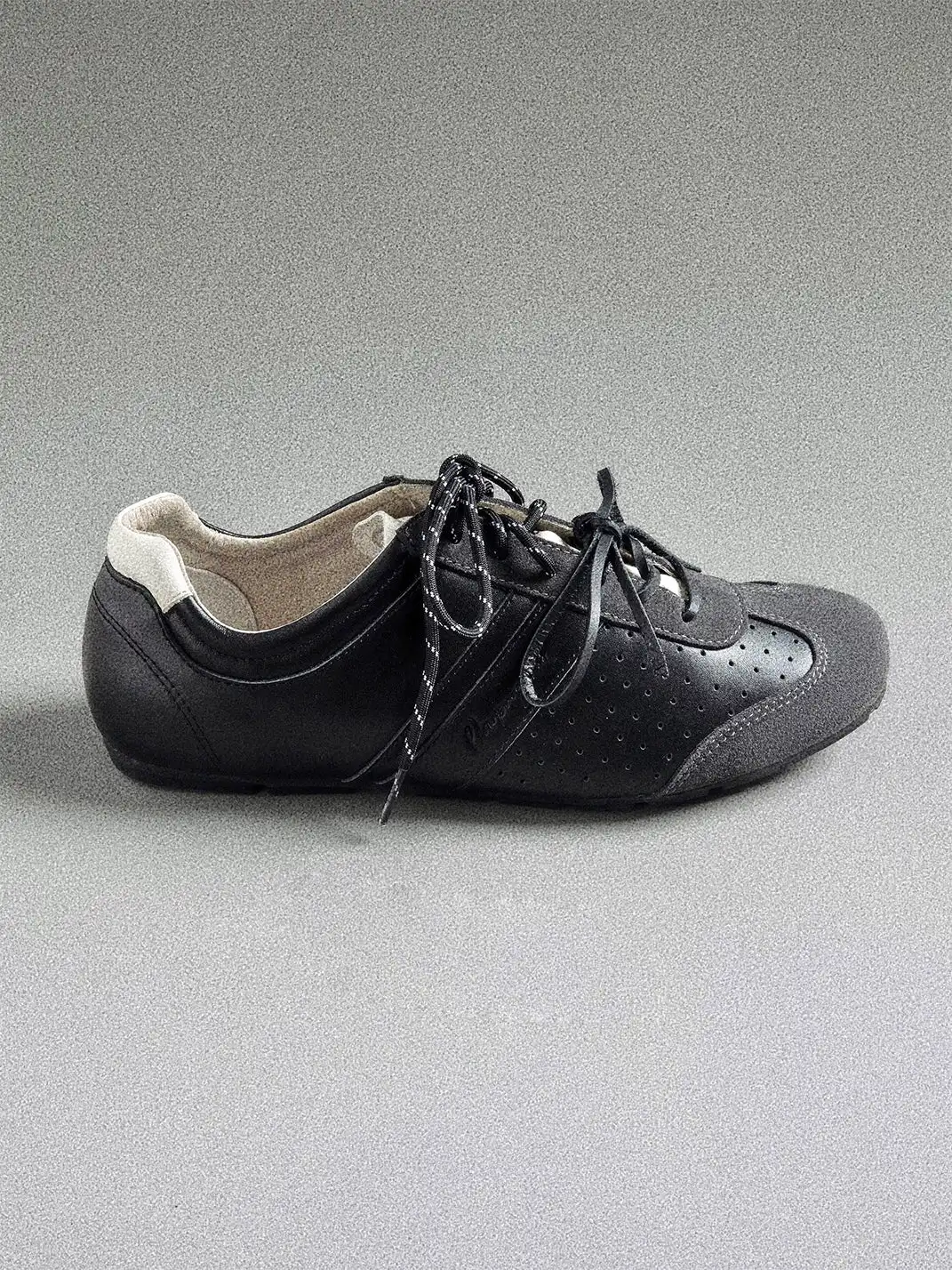 VOWPROGRESS | High-Gloss Suede Calfskin German Training Shoes-Black