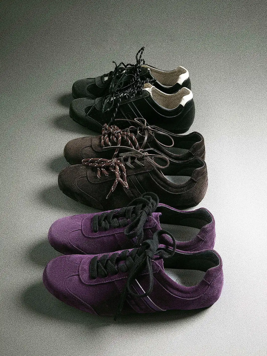 VOWPROGRESS | High-Gloss Suede Calfskin German Training Shoes-Purple