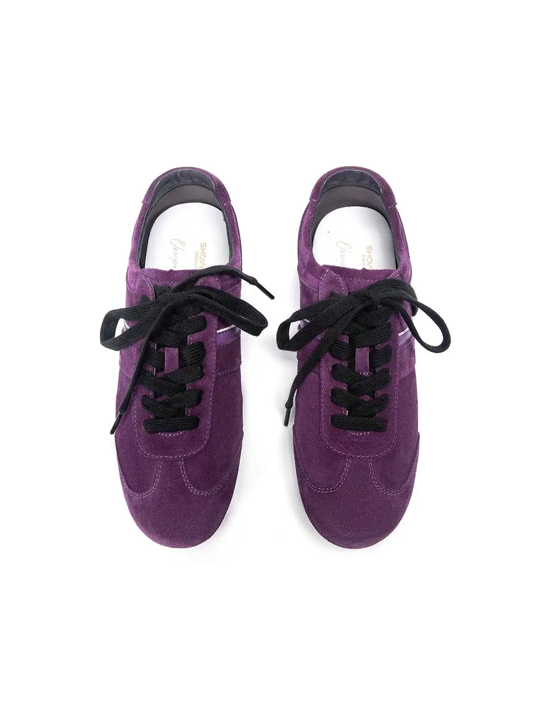 VOWPROGRESS | High-Gloss Suede Calfskin German Training Shoes-Purple
