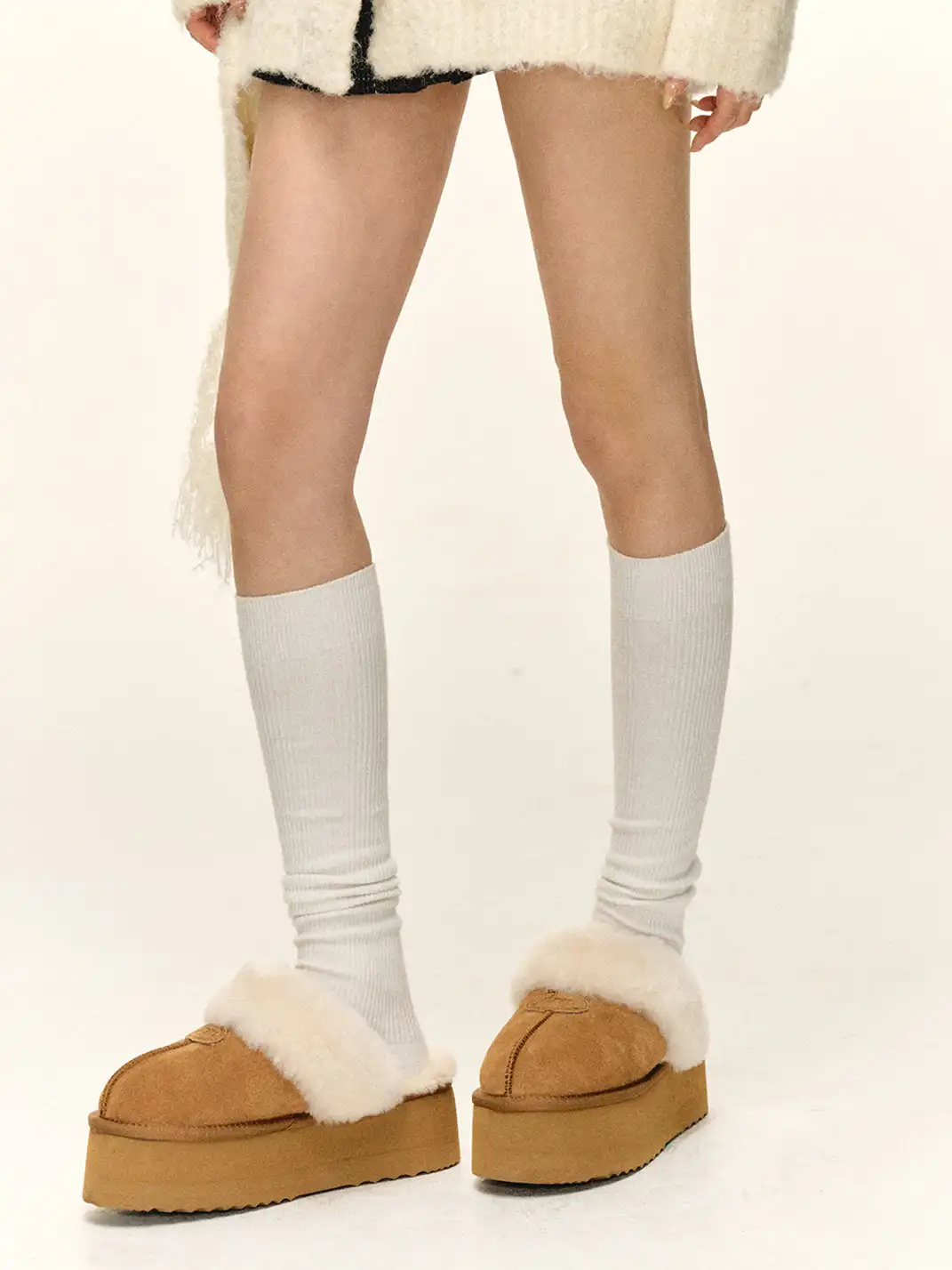 ARISEISM | Thick-Soled Fur-Lined Slippers