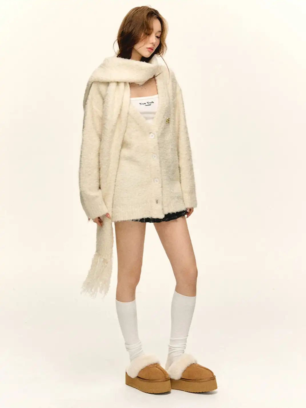ARISEISM | Thick-Soled Fur-Lined Slippers