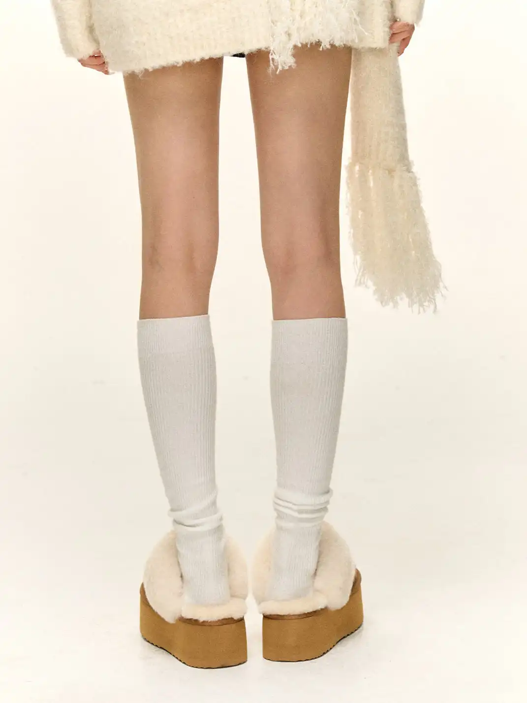 ARISEISM | Thick-Soled Fur-Lined Slippers
