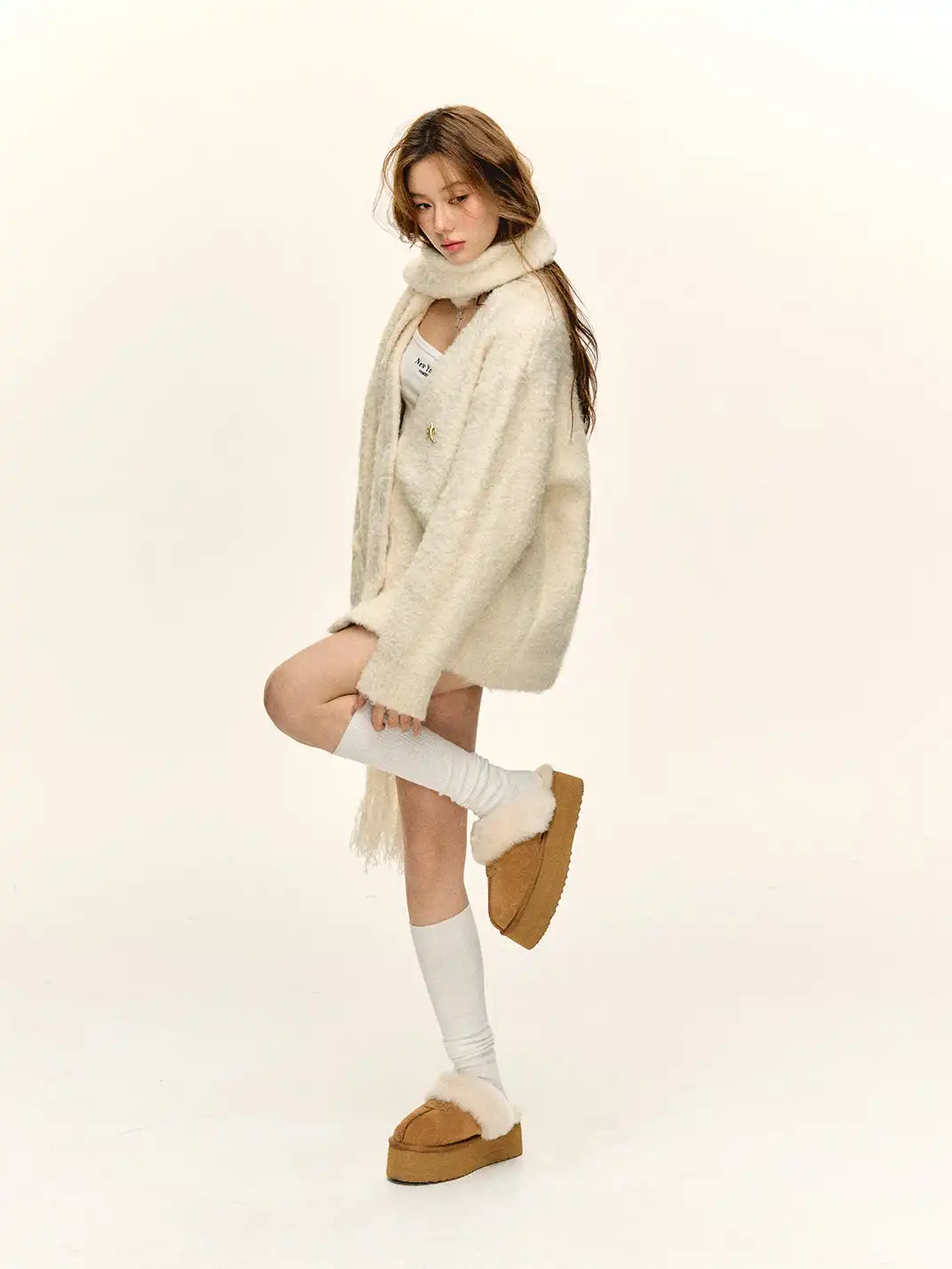 ARISEISM | Thick-Soled Fur-Lined Slippers