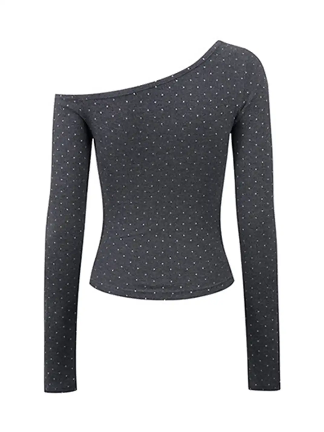 ARISEISM | Rhinestone-Studded Off-Shoulder Tee