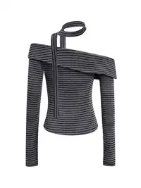 ARISEISM | Striped Off-Shoulder Top