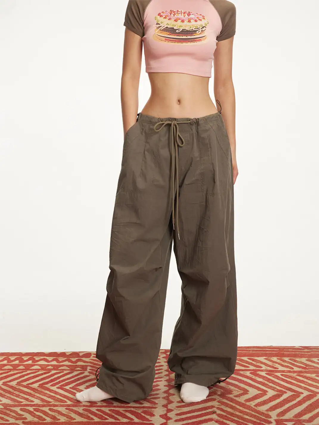 ARISEISM | Drawstring Low-Rise Cargo Pants