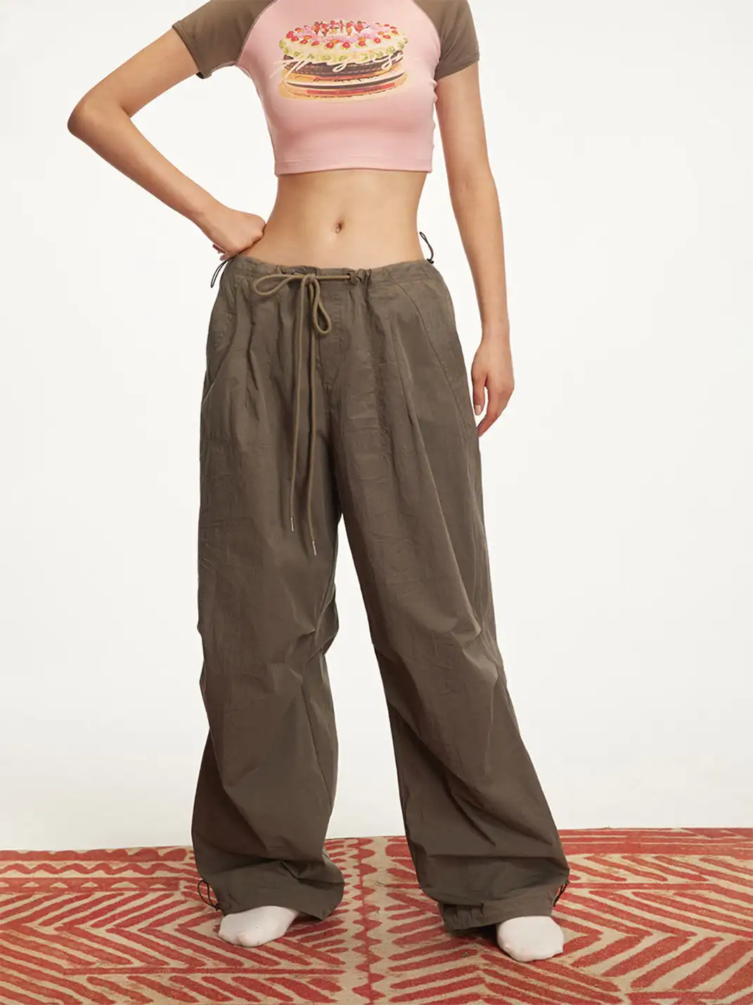 ARISEISM | Drawstring Low-Rise Cargo Pants