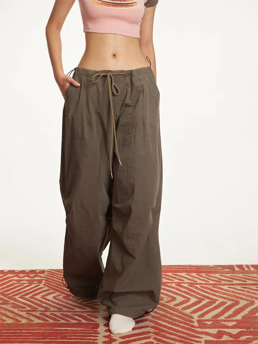ARISEISM | Drawstring Low-Rise Cargo Pants