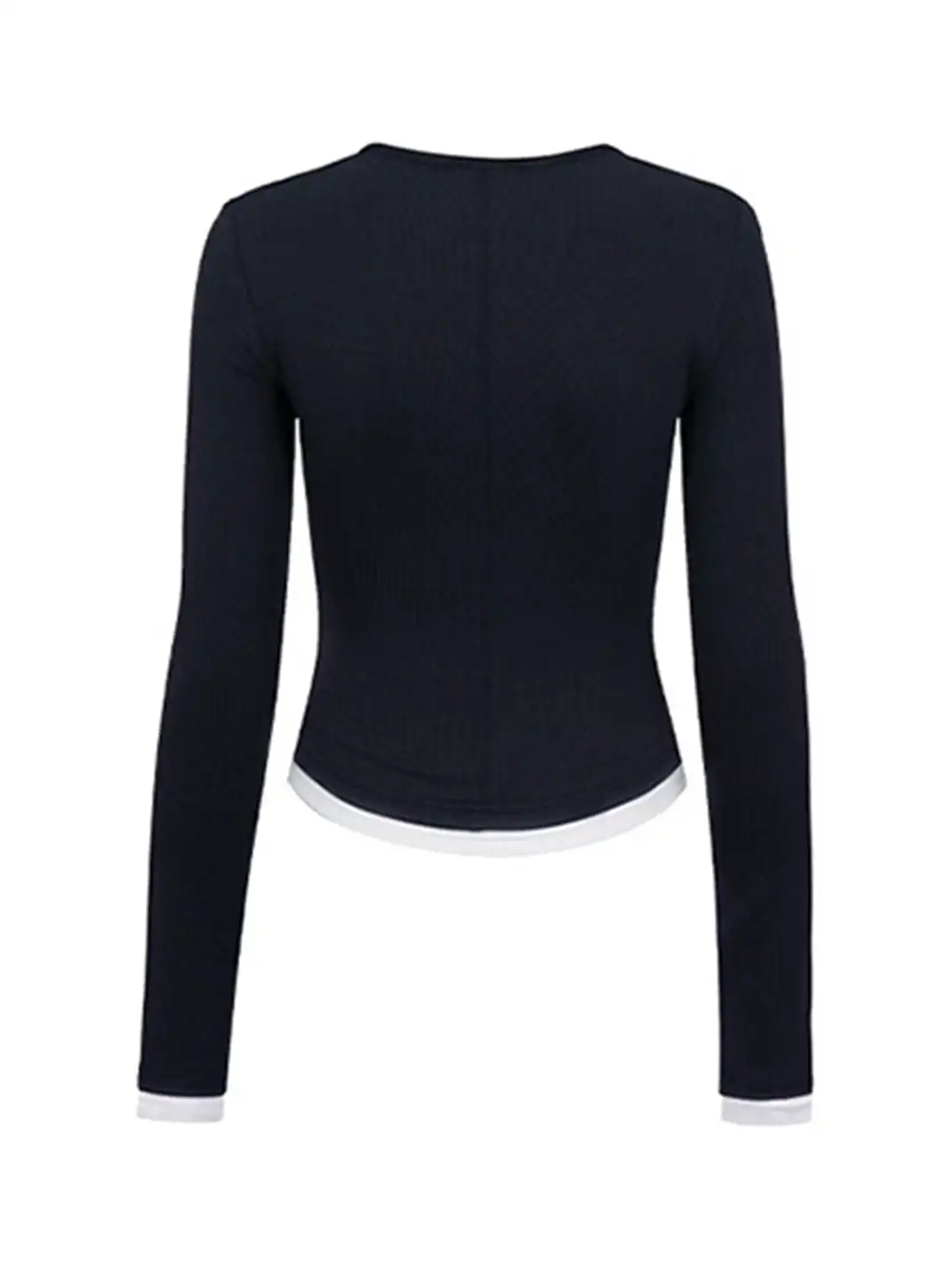 ARISEISM | Henley Collar Knitted Faux Two-Piece Long-Sleeved Top