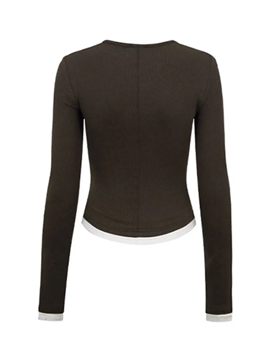 ARISEISM | Henley Collar Knitted Faux Two-Piece Long-Sleeved Top