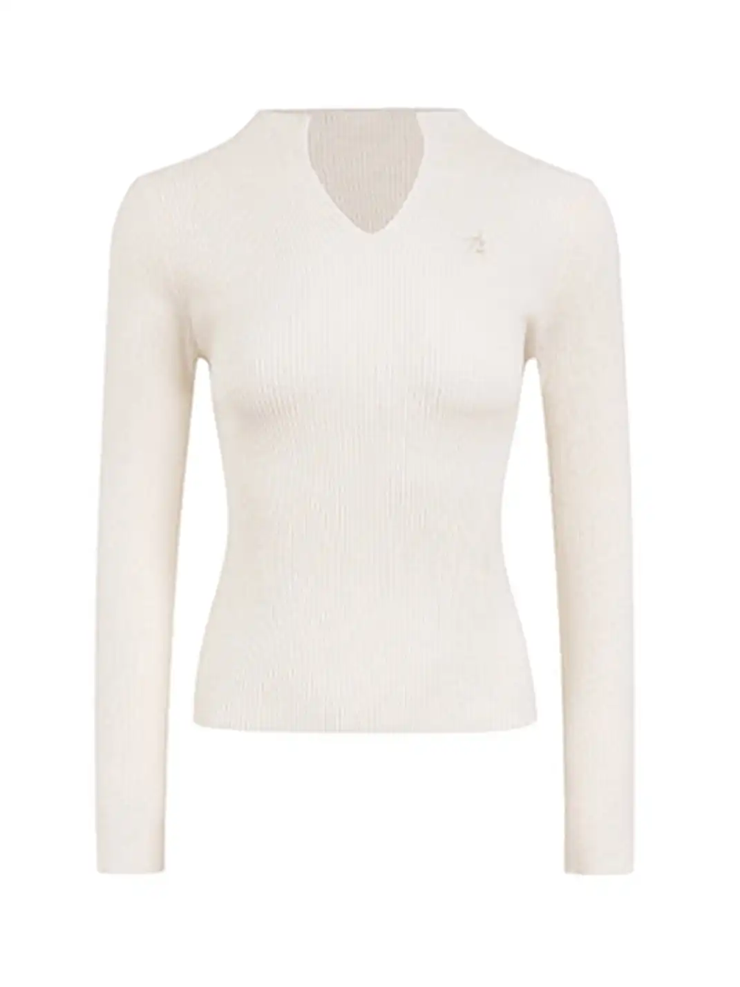 ARISEISM | Retro V-Neck Slim-Fit Long Sleeve