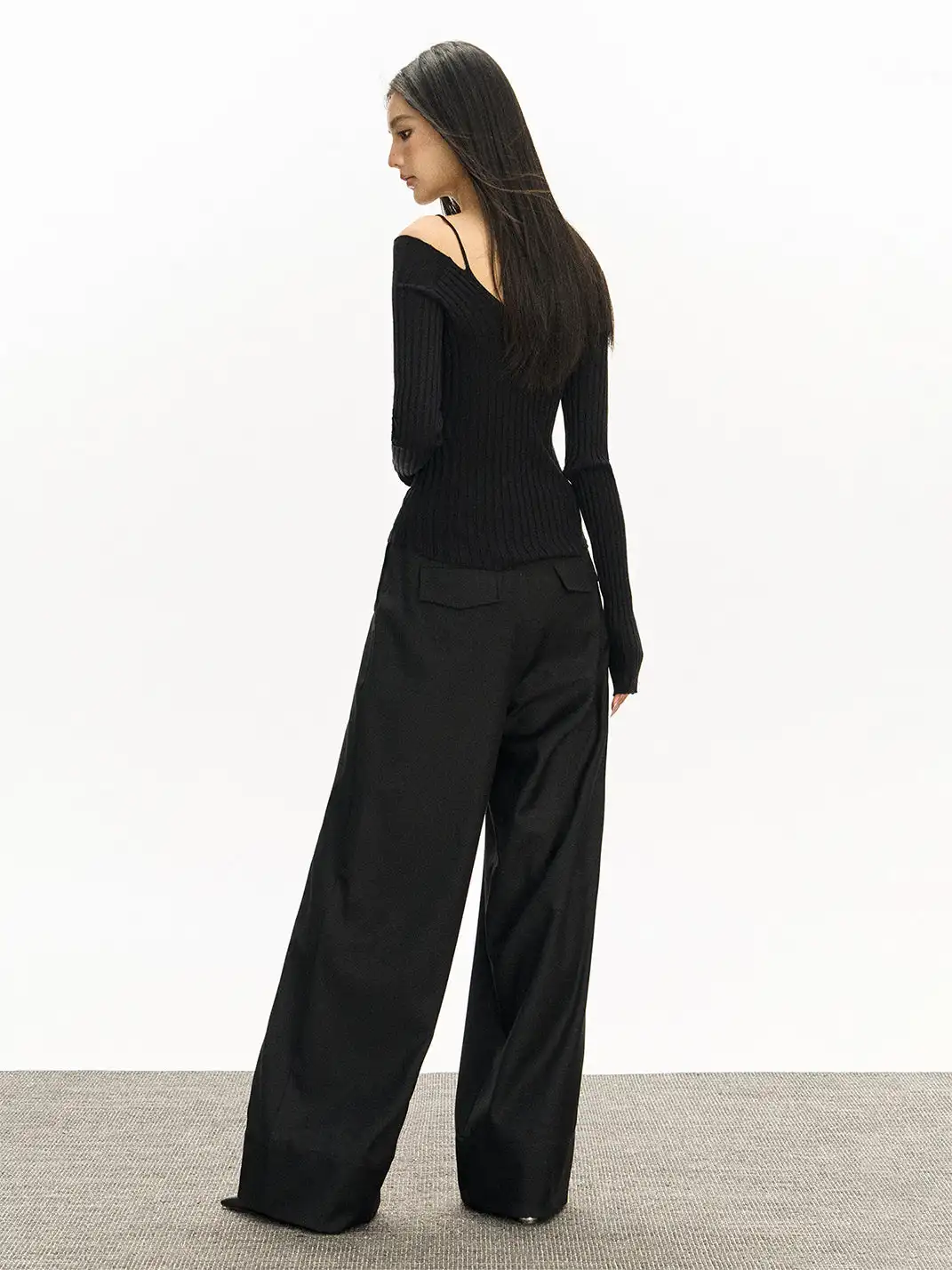 ARISEISM | Retro Loose Wide-Leg Suit Casual Pants