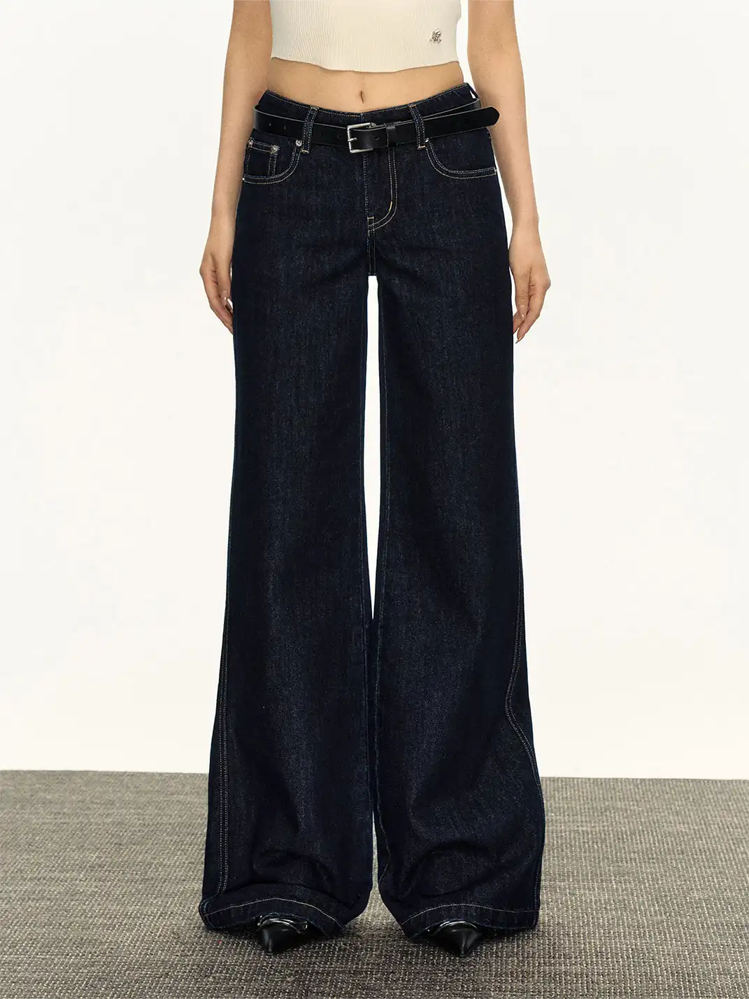 ARISEISM | Retro Low-Rise Wide-Leg Jeans