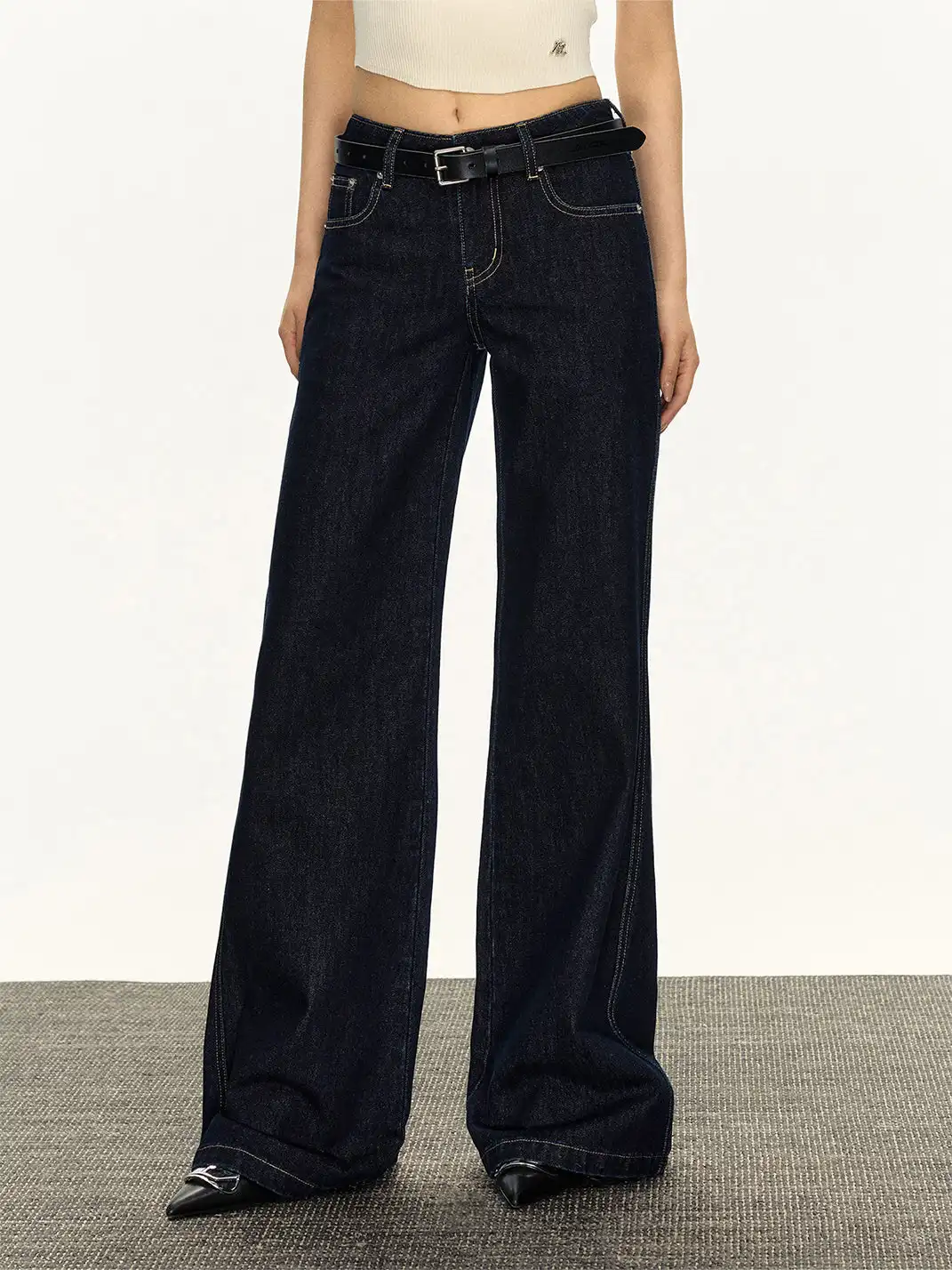 ARISEISM | Retro Low-Rise Wide-Leg Jeans