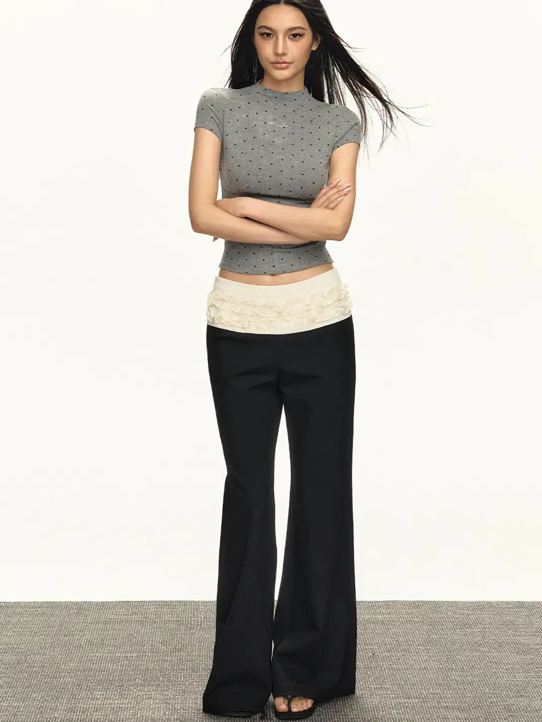 ARISEISM | Lace-Trimmed Casual Pants