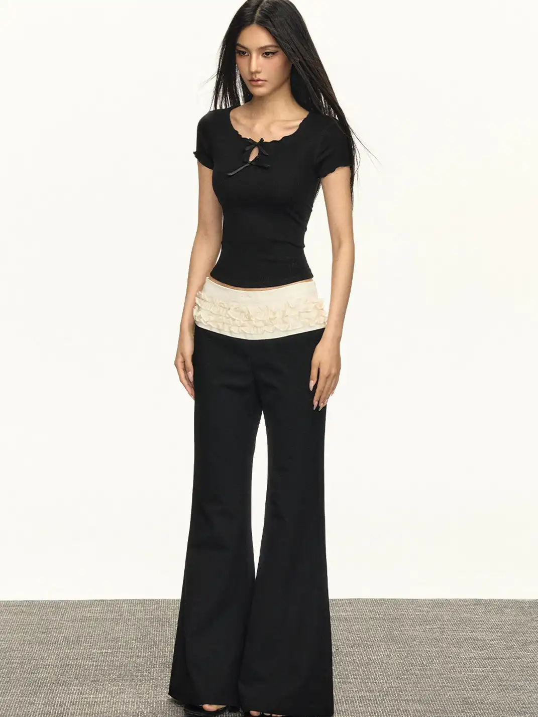 ARISEISM | Lace-Trimmed Casual Pants