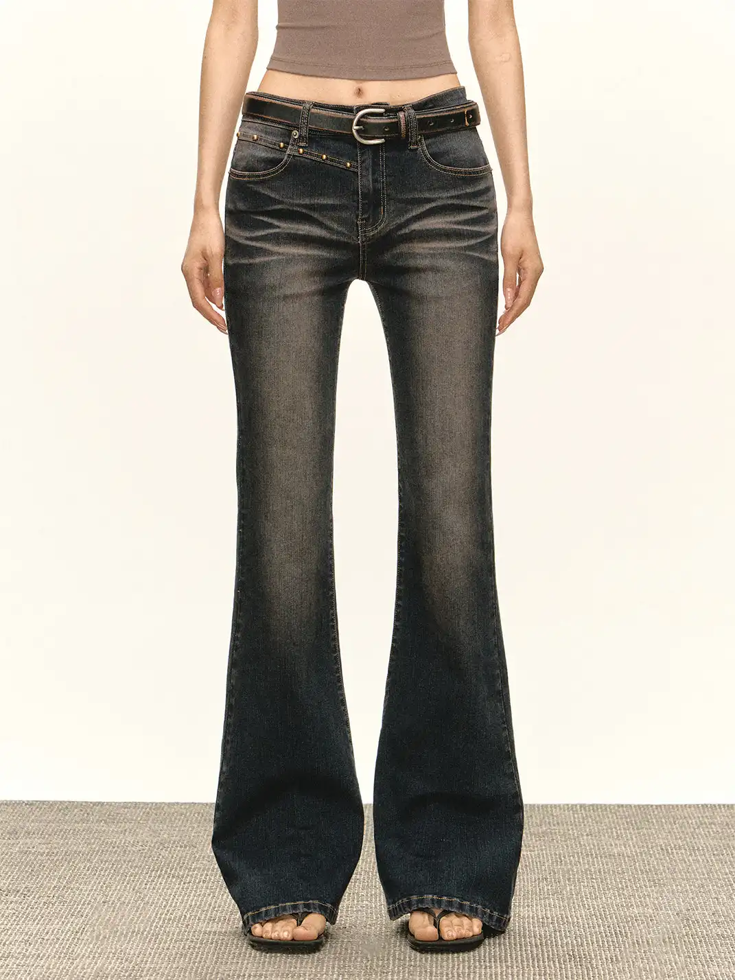 ARISEISM | Textured Flared Jeans
