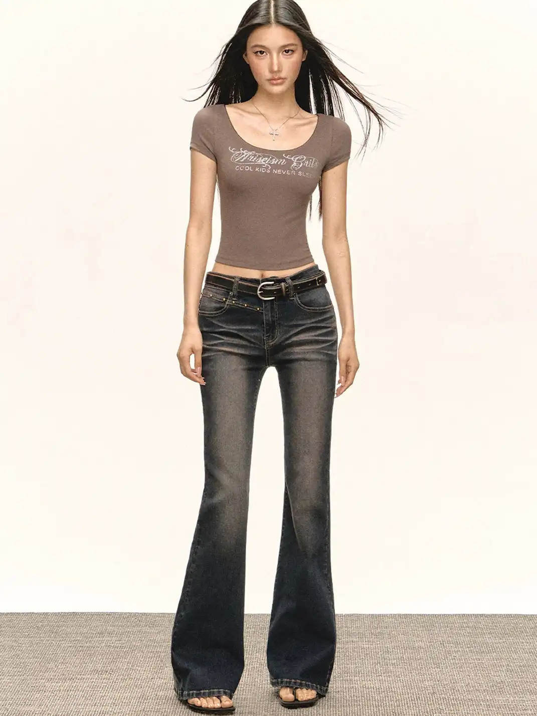 ARISEISM | Textured Flared Jeans