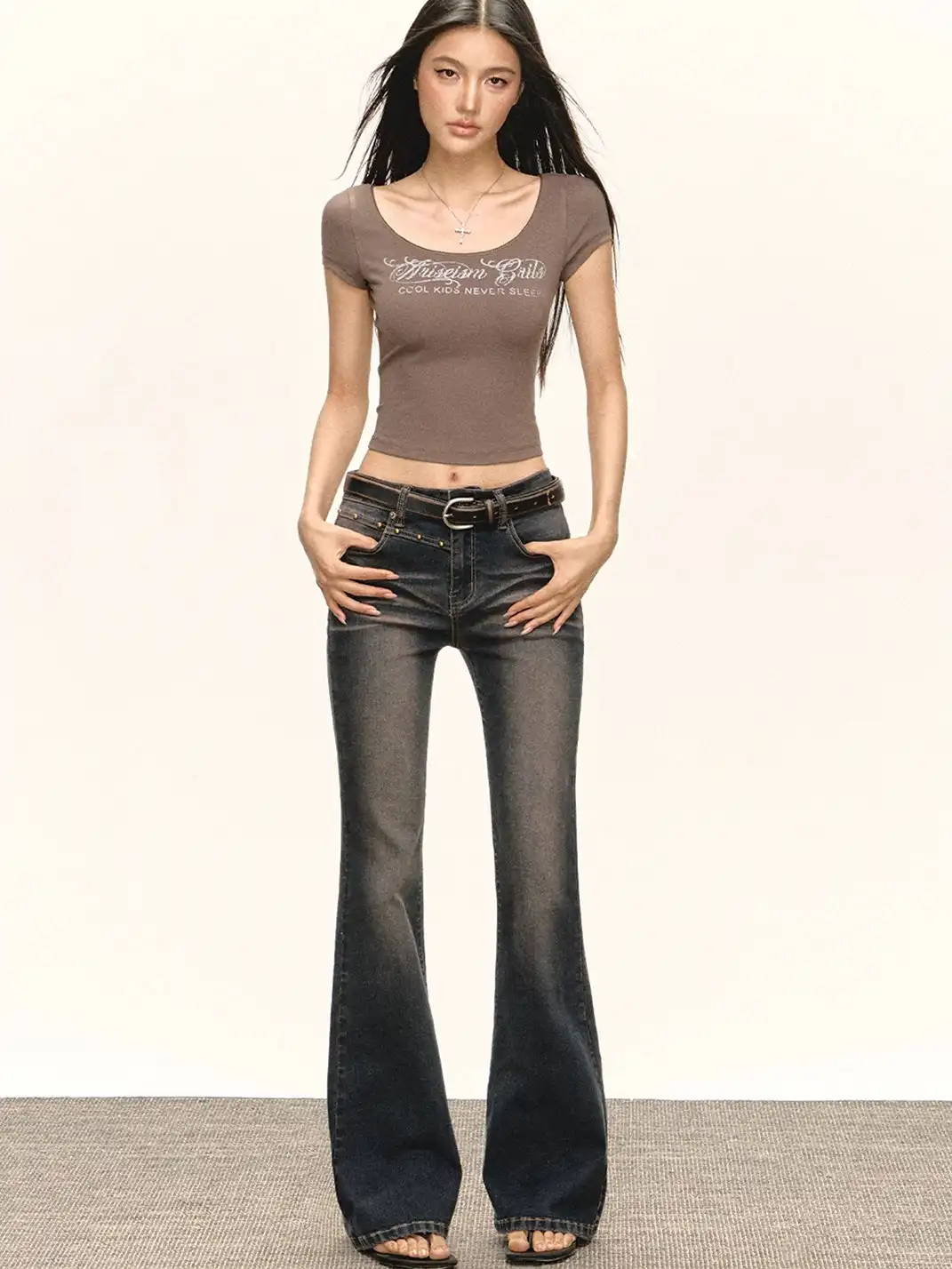 ARISEISM | Textured Flared Jeans
