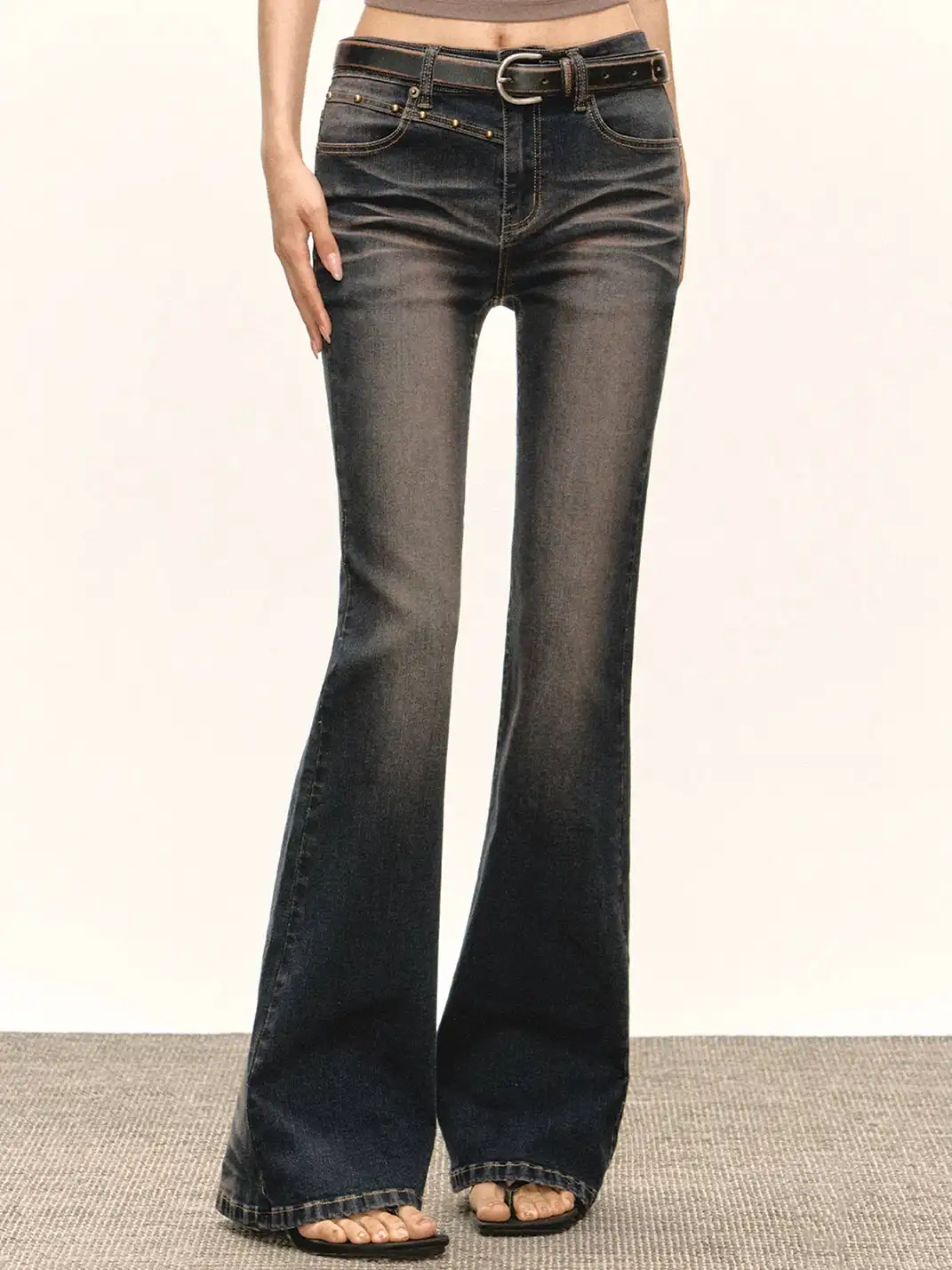 ARISEISM | Textured Flared Jeans