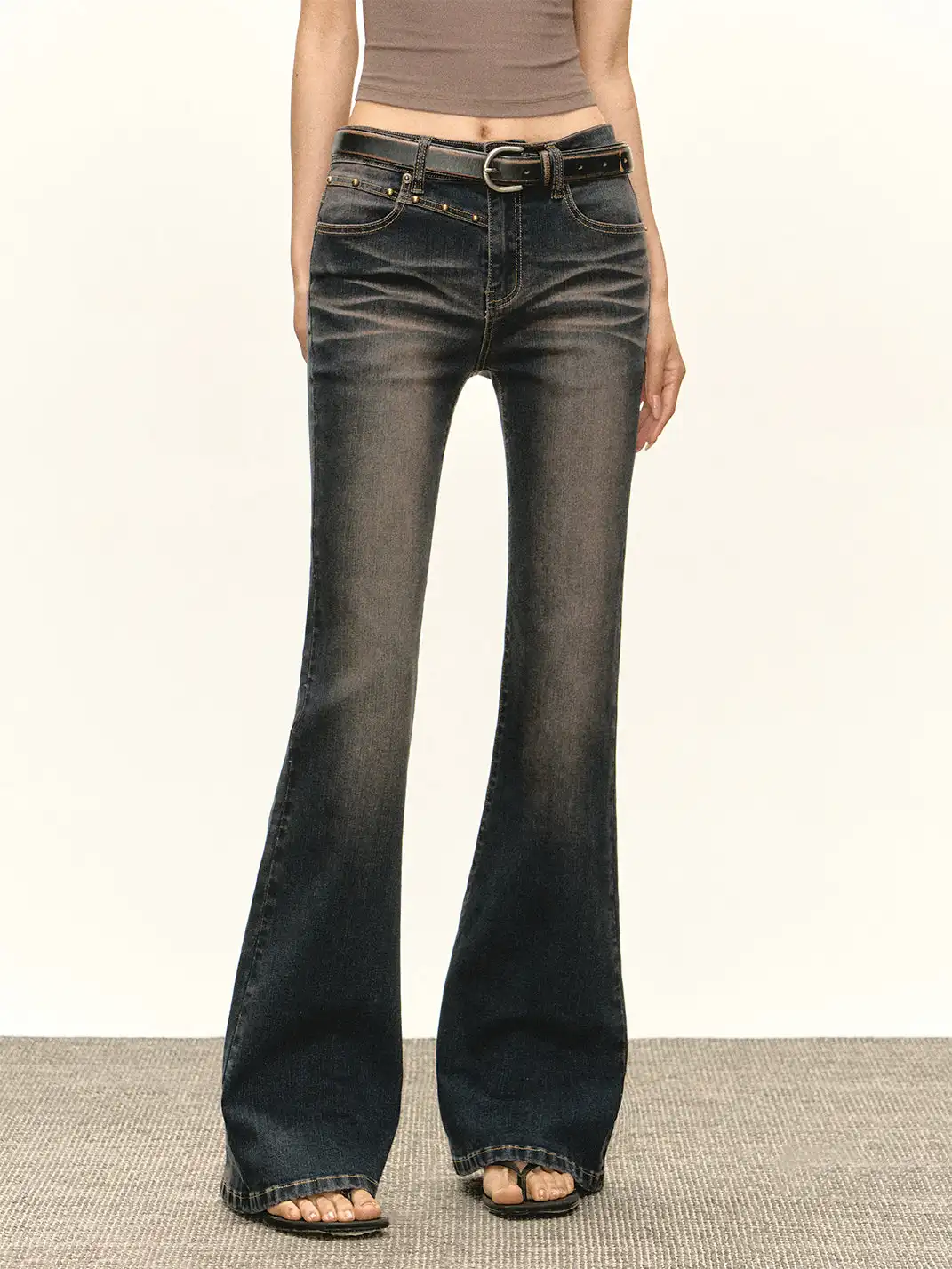 ARISEISM | Textured Flared Jeans