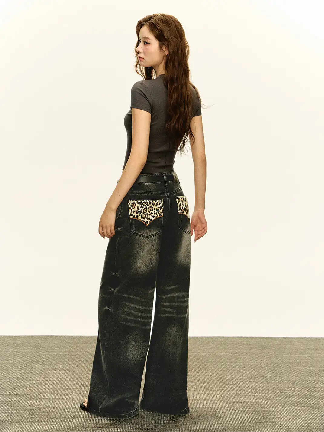 ARISEISM | Retro Washed High-Waisted Wide-Leg Jeans