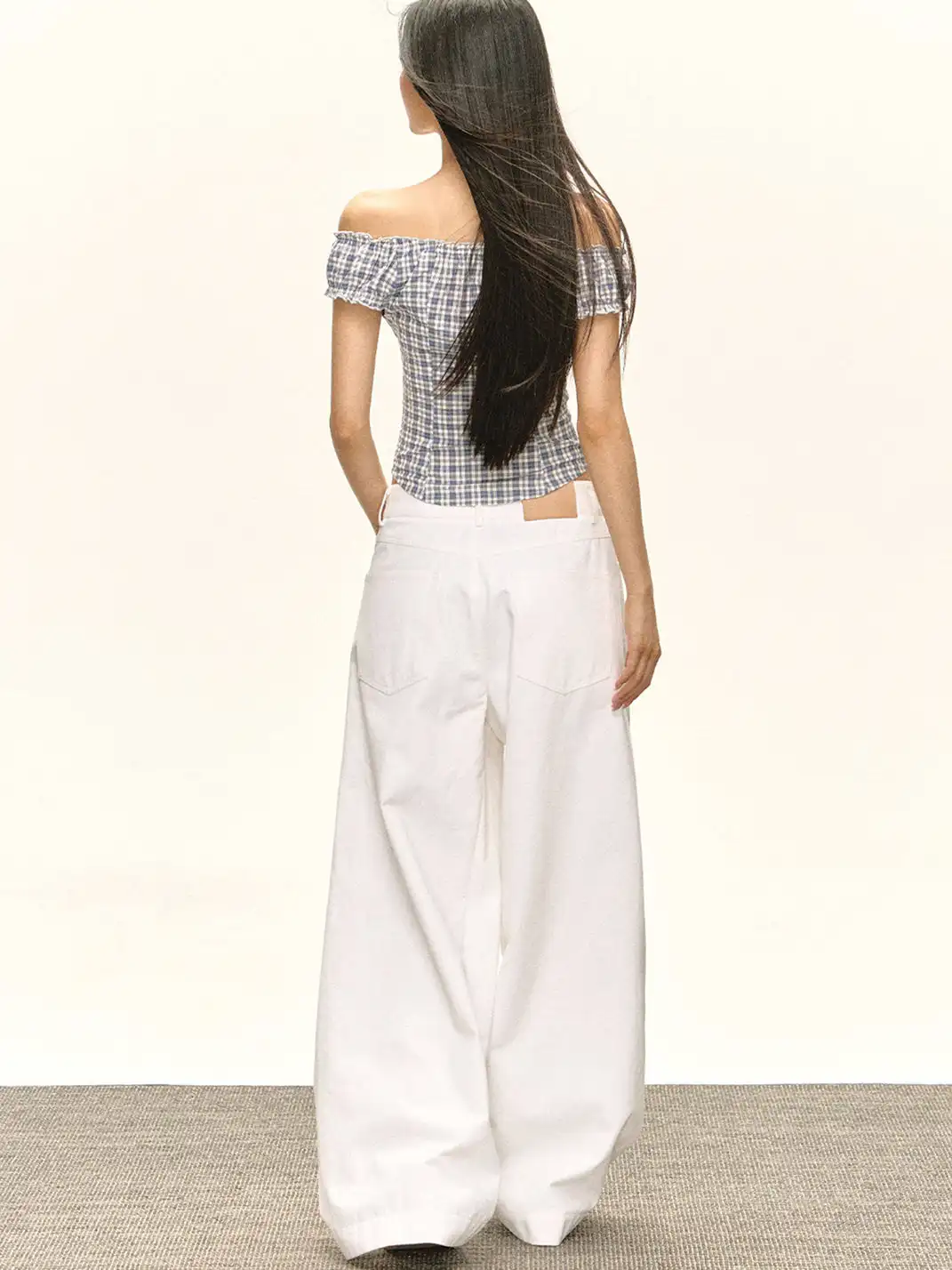 ARISEISM | White Curved Blade Casual Pants