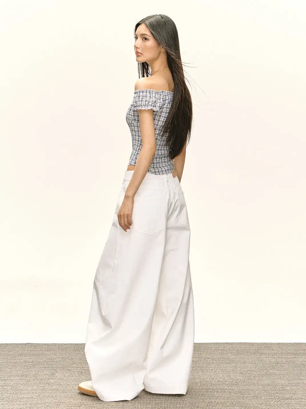 ARISEISM | White Curved Blade Casual Pants