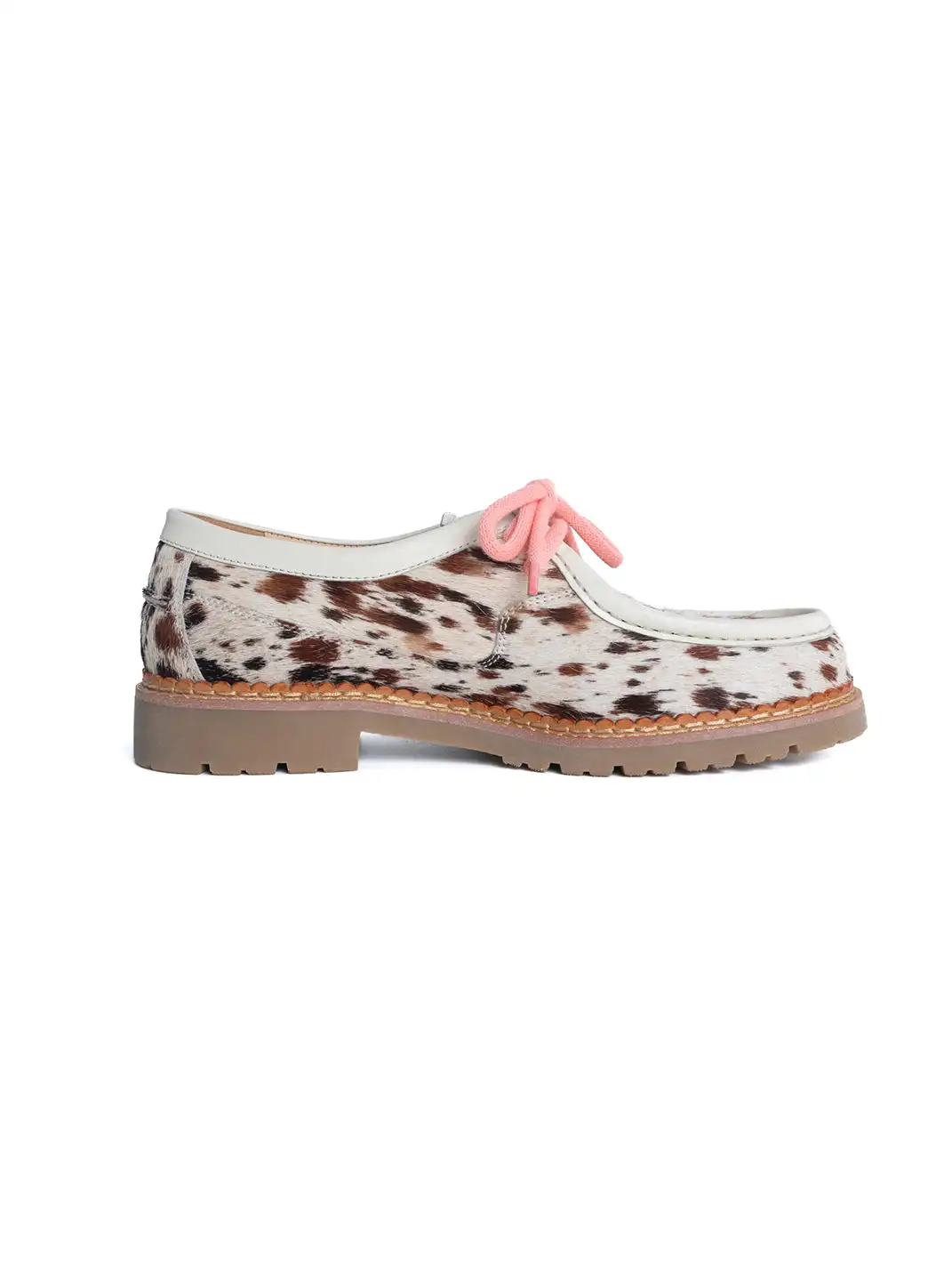 DYZZYMOTIF | Retro Horsehair Leopard Print Lace-Up Loafer Shoes