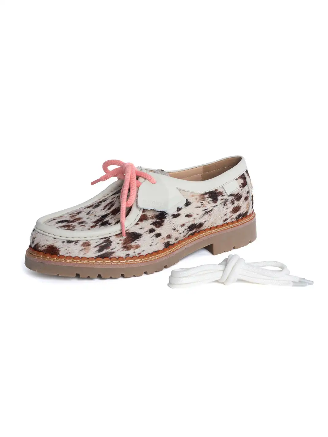 DYZZYMOTIF | Retro Horsehair Leopard Print Lace-Up Loafer Shoes