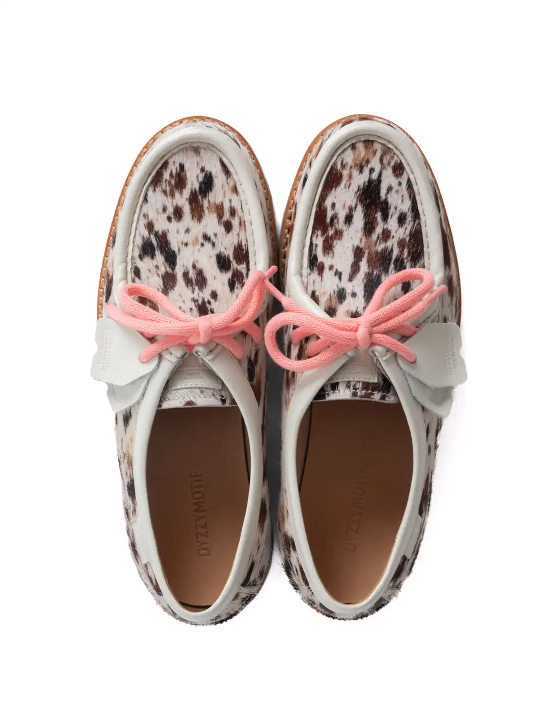DYZZYMOTIF | Retro Horsehair Leopard Print Lace-Up Loafer Shoes
