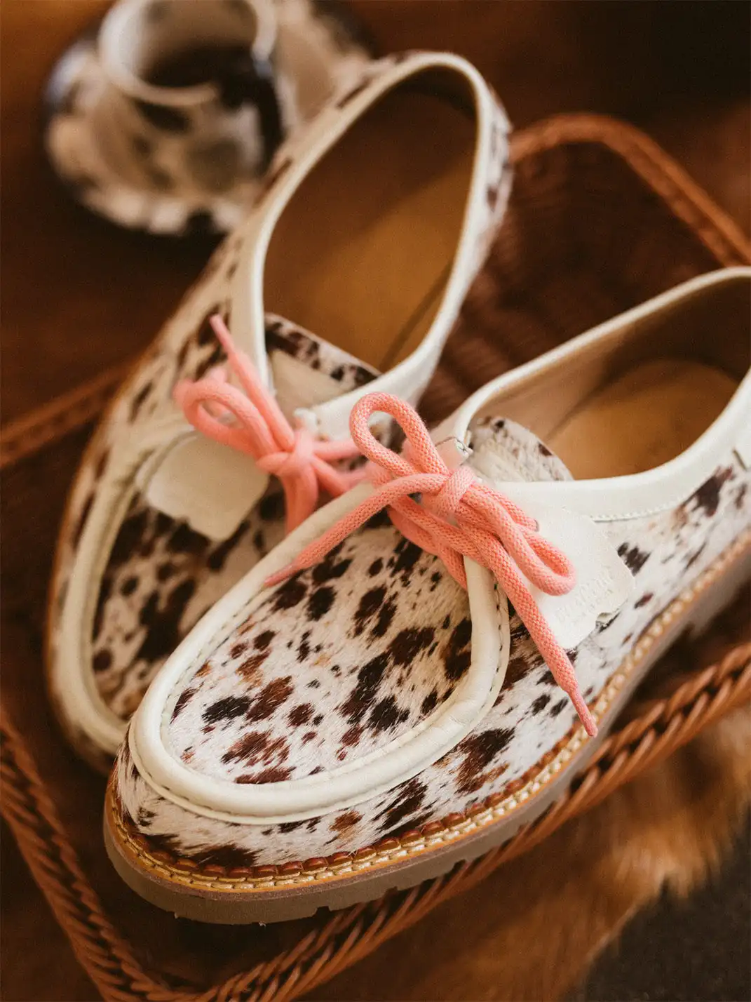 DYZZYMOTIF | Retro Horsehair Leopard Print Lace-Up Loafer Shoes