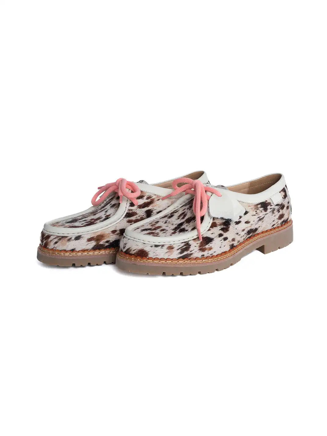 DYZZYMOTIF | Retro Horsehair Leopard Print Lace-Up Loafer Shoes